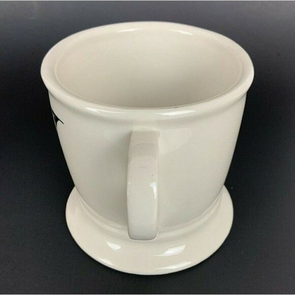 Anthropologie W Monogram Coffee Tea Mug Cup Ivory Black Shaving 12 fl oz - Picture 2 of 7